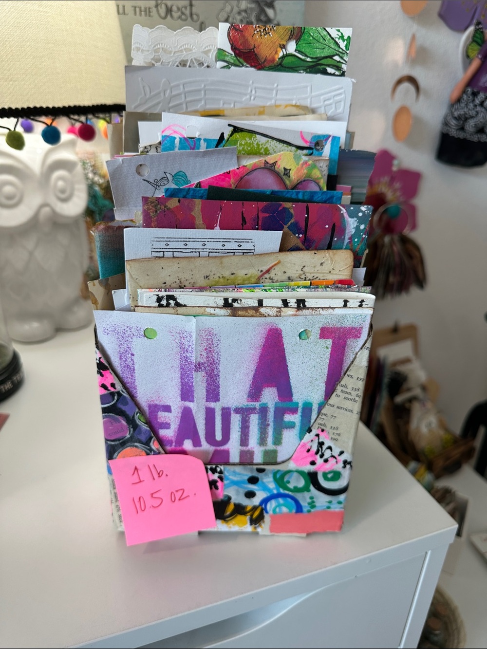 Painted papers in a collages box!
